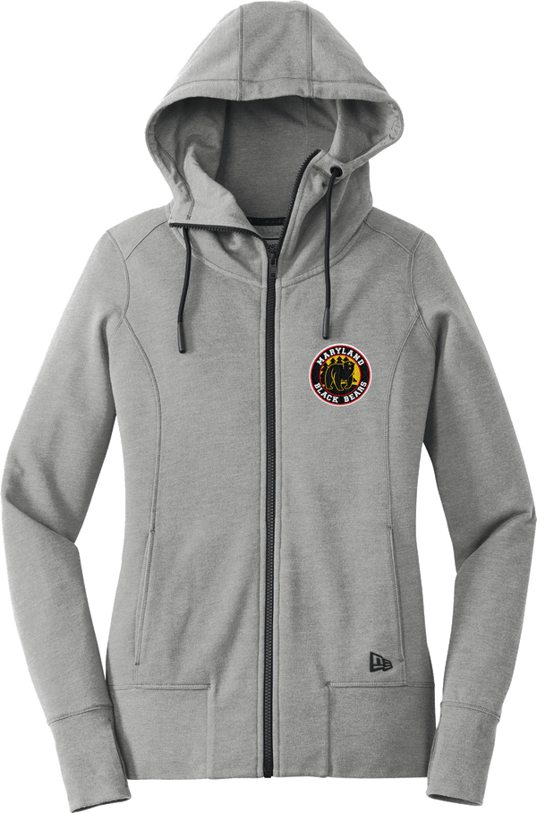 Maryland Black Bears New Era Ladies Tri-Blend Fleece Full-Zip Hoodie