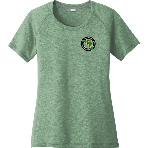 Florida Eels Ladies PosiCharge Tri-Blend Wicking Scoop Neck Raglan Tee