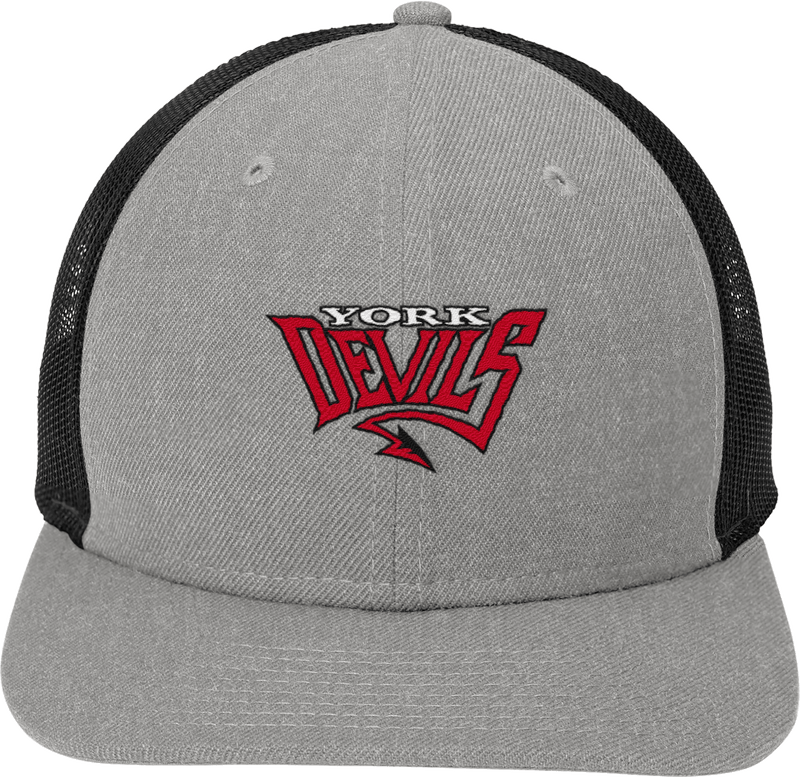 York Devils New Era Snapback Low Profile Trucker Cap