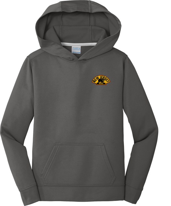 NJ Bears Youth Performance Fleece Pullover Hooded Sweatshirt