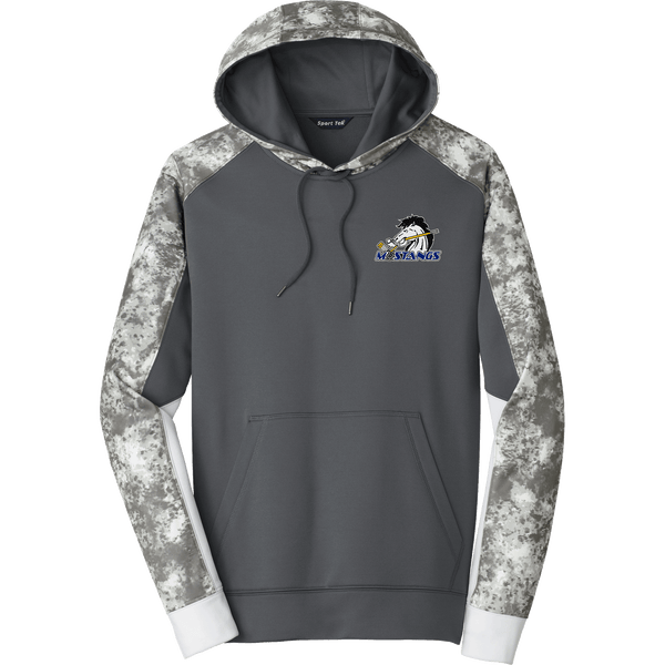 Mid-State Mustangs Sport-Wick Mineral Freeze Fleece Colorblock Hooded Pullover